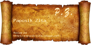 Papcsik Zita névjegykártya