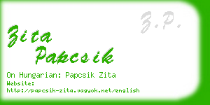 zita papcsik business card